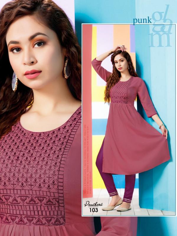 FT Panihari Fancy Rayon Embroidery Kurti With Bottom 